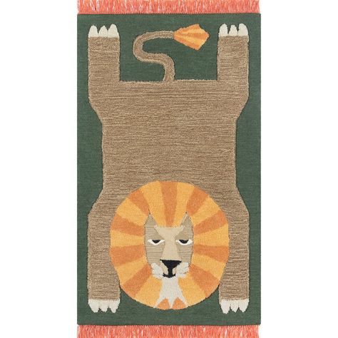 Atticus Leon Hand-Tufted Wool Rug, Green - The Novogratz Rugs | Maisonette Momeni Rugs, Guardian Lion, Style Carpet, Green Area Rug, Navy Area Rug, Atticus, Future Children, Green Area Rugs, Park Avenue