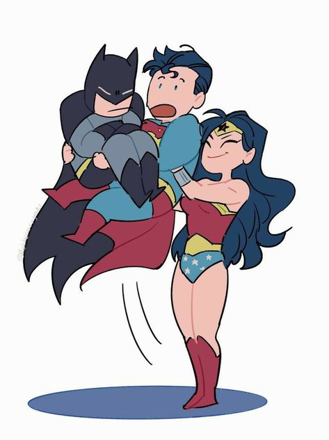 [LMH] Artist Unknown Superbat Fanart Cute, Spell Casting Pose Reference, Wonderbat Fanart, Wonder Family, Superman And Wonder Woman, Dc Trinity, Superman X Batman, Superman X, Anime Hug