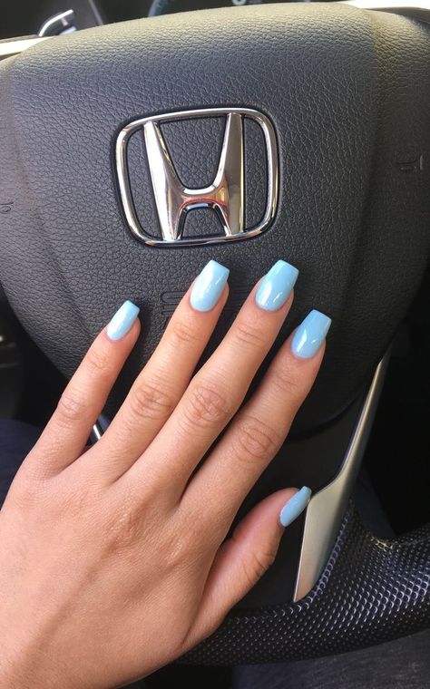 "Blue Island, IL" by DND gel nail polish. This is the perfect baby blue for summer☀️ Instagram: @trina_nguyen Dnd Gel Nail Polish, Tropical Nail Designs, Bright Summer Nails Designs, Tropical Nails, Bright Summer Nails, Blue Nail, Short Acrylic Nails Designs, Summer Nails Colors, Blue Island