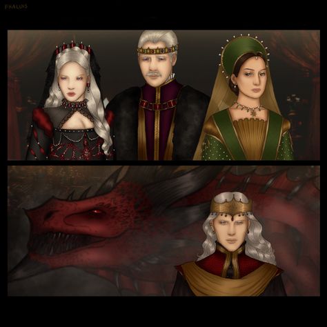 Viserys I Targaryen, Daemon Targaryen, Alicent Hightower, A Dance With Dragons, Fire And Blood, Got Dragons, Targaryen Art, Asoiaf Art, Targaryen Aesthetic