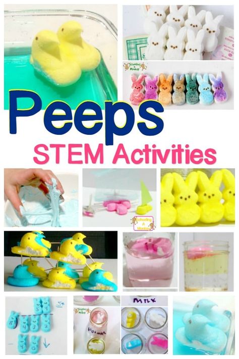 Peep Activities, Peeps Science Experiment, Easter Stem Activities, Easter Stem, Easter Science, Easter School, Preschool Stem, Easter Preschool, Science Tools