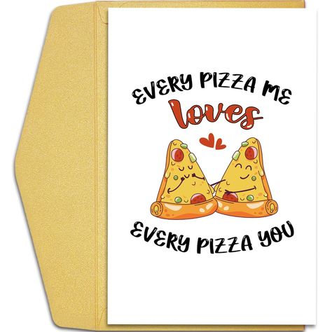 PRICES MAY VARY. This is a hilarious pizza love card to give to your significant other for an anniversary, birthday, Valentine's Day, or just to say I love you! Digital printed on high-quality recyclable 300gsm card stock. Wonderful gift for boyfriend, girlfriend, husband, wife, fiance, fiancee, or anyone you loved. Card Size (Folded): 20.5cm x 13.5cm / 8" x 5.3" inches. Comes with a coordinating nice envelope for gifting. Blank inside. You'll find plenty of space to write a personalized message Birthday Card For Husband, Romantic Gifts For Boyfriend, Pizza Birthday, Funny Pizza, Card For Husband, Husband Birthday Card, Pizza Funny, Wedding Invitation Card Design, Valentines Day Greetings