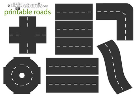 Free printable roads! Download, print and play! Or even put magnets on the back for the fridge Uppfostra Barn, Printable Road, Transportation Unit, Transportation Preschool, Block Center, Block Area, Transportation Theme, Operation Christmas Child, Aktivitas Montessori