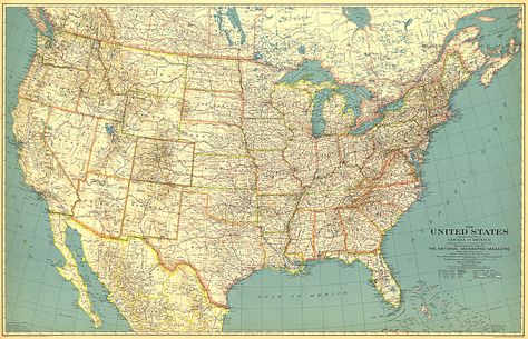 America Map Art, United States Of America Map, Maps Aesthetic, National Geographic Maps, Map Wall Mural, North America Map, America Map, United States Map, Art Carte