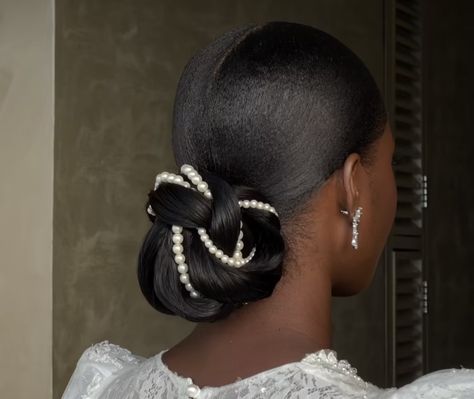 Wedding Hairstyles 4c Hair, Mid Bun Bridal Hair, Bride Low Ponytail, Black Hairstyles Wedding, Low Bun Wedding Hair Black Women, Bridal Updo Black Women, Natural Hair Styles For Wedding, 4c Wedding Hairstyles, Natural Hair Wedding Hairstyles