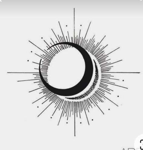 Eclipse Symbol, Moon Eclipse, Sun Moon, Art Tattoo, Holiday Cards, Moon, Sun, Art, Design