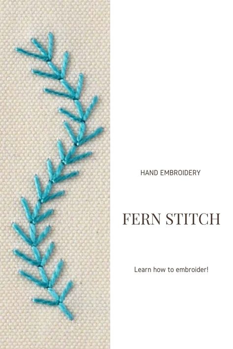 Explore the Fern Stitch embroidery technique in our comprehensive guide. From creating fancy outlines to adding powdered filling, discover versatile applications of this stitch in textile arts. Whether you're a beginner or a seasoned pro, our step-by-step tutorial with detailed photos will help you master Fern Stitch. Join us and unlock the artistry of hand embroidery today! Vine Stitch Embroidery, Fern Stitch Embroidery, Outline Stitch Embroidery, Fern Stitch, Hand Stitching Techniques, Stitching Techniques, Hand Embroidery Tutorial, Hand Embroidery Projects, Seed Stitch