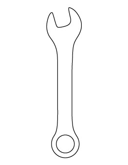 Wrench Pattern    - #DRAW #ZENTANGLE #ZENDALA #TANGLE #DOODLE #TEMPLATE #VORLAGEN Tool Templates Free Printable, Free Crochet Pattern Wrench, Wrench Drawing, Wrench Tattoo Mechanic, Mechanic Tools Drawing, Operation Costume, Wrench Clipart, Operation Game, Vacation Bible School Themes