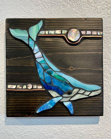 Mosaic Whale, Make To Sell, Tile Mosaic, Art Tile, Glass Work, Aesthetic Desktop Wallpaper, Tile Art, Glass Mosaic, Art Love