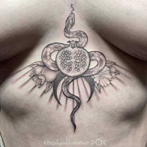 Small Witchy Tattoos, Witchy Chest Tattoo, Witchy Sternum Tattoo, Witchy Tattoos, Small Tattoos Ideas, Small Chest Tattoos, Occult Tattoo, Demon Tattoo, Chest Piece Tattoos