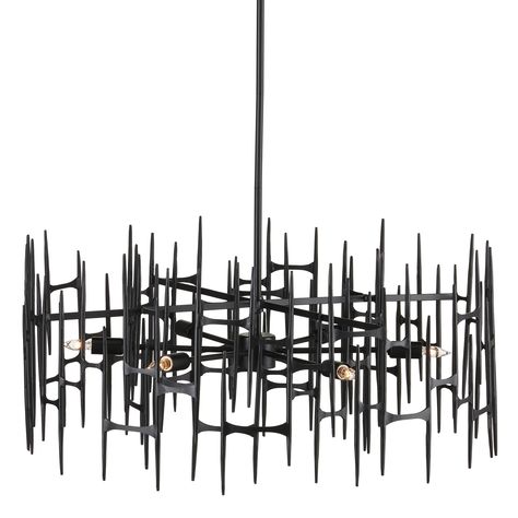 Attingham Black Chandelier. Chandeliers Satin Black Wrought Iron Black Chandelier Dining Room Wrought Iron Light Fixtures, Black Metal Chandelier Iron Chandeliers, Black Fringe Chandelier, Black Metal Rectangular Chandelier, Fallon Forged-iron Linear Chandelier, Brutalist Design, Luxury Chandelier, Concrete Furniture, Design Movements