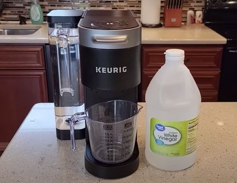 How to Descale Keurig Supreme (Plus) with Vinegar? Easy Way! Descaling Keurig, Cleaning Keurig With Vinegar, Descale Keurig, Keurig Cleaning, Keurig Mini, Keurig Coffee Maker, Charcoal Water, Keurig Coffee Makers, Diy Cleaning Solution