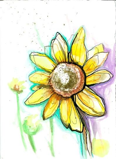 Would love this watercolor sunflower as a tattoo!!!! Sunflower Tattoo On Wrist, Watercolor Sunflower Tattoo, Art With Meaning, Yellow Watercolor, Sunflower Tattoos, Human Canvas, Watercolor Flower Art, Sunflower Tattoo, Watercolor Sunflower