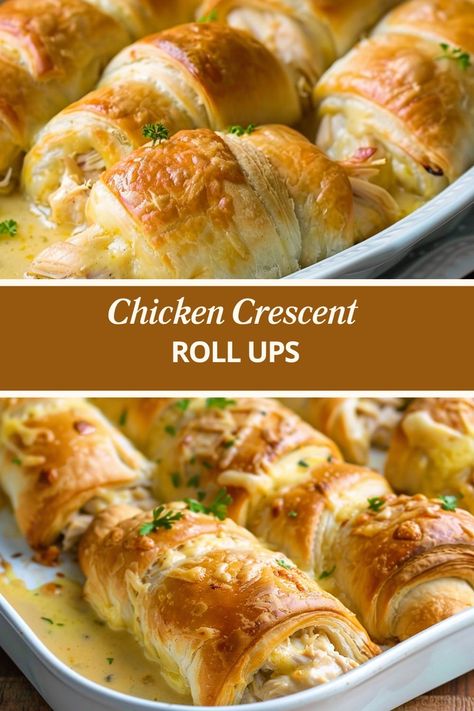 Chicken Crescent Roll Ups Croissant Roll Up Recipes, Crescent Roll Chicken Bundles, Chicken Stuff Crescent Rolls, Chicken Alfredo Crescent Rolls, Dinner Made With Crescent Rolls, Crescent Roll Sopapilla Recipe, Meal With Crescent Rolls, Chicken Croissant Casserole, Chicken Parm Roll Ups