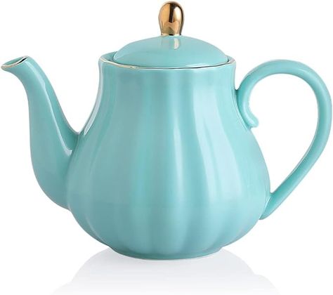 Amazon.com | Sweejar Royal Teapot, Ceramic Tea Pot with Removable Stainless Steel Infuser, Blooming & Loose Leaf Teapot - 28 Ounce(Turquoise): Teapots Tea Pot Ceramic, Teapot Ceramic, Pot Ceramic, Steel Signs, Porcelain Teapot, Ceramic Teapots, Loose Tea, Brewing Tea, How To Make Tea