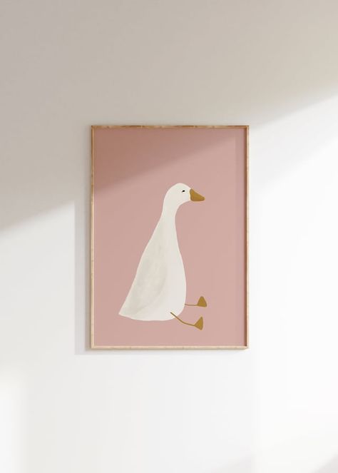 ThelilDillsShop - Etsy Australia Children’s Wall Art, Paintings For Baby Room, Illustration Bebe, Pnw Artwork, Girl Nursery Artwork, Toddler Room Wall Decor, Light Pink Nursery, Baby Nursery Artwork, Goose Poster