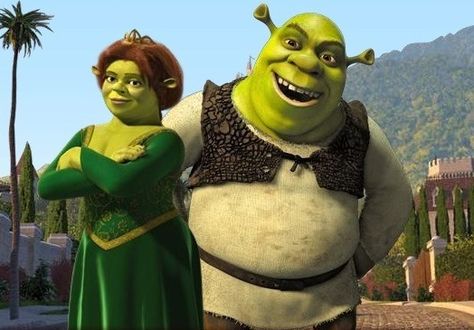 Shrek and Fiona Shrek And Fiona, Shrek Dreamworks, Fiona Shrek, Shrek Costume, Princess Fiona, Princesa Tiana, Party Crafts, Disney Wall, Dreamworks Animation