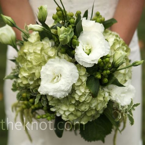 absolutely gorgeous! White And Green Bouquet, Hypericum Berries, Green Bouquet, Green Inspiration, Green Hydrangea, Real Weddings Photos, Phalaenopsis Orchid, White Bouquet, Grad Party