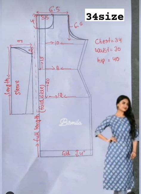 Sewing Pattern Drafting, Kurti Sewing Patterns, Kurti Drafting Pattern, Design Blouse Patterns, Kurta Pattern, Pattern Drafting Tutorials, Suit Measurements, Clothing Pattern Design, Sewing Measurements