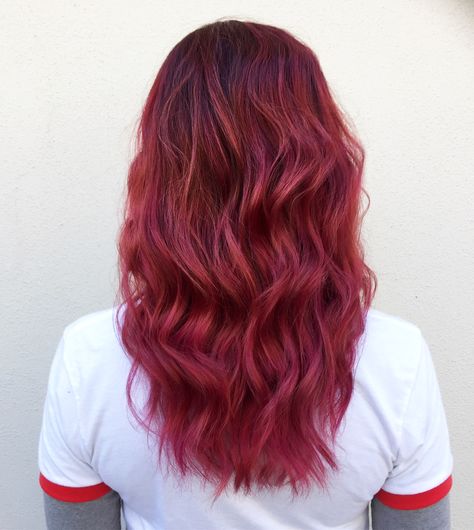 Berry pink hair color. Www.rostylesalon.com Berry Pink Hair Color, Warm Pink Hair, Berry Pink Hair, Berry Hair, Pink Hair Color, Hair Color Pink, Colour Ideas, Hair Inspo Color, Hair Colour