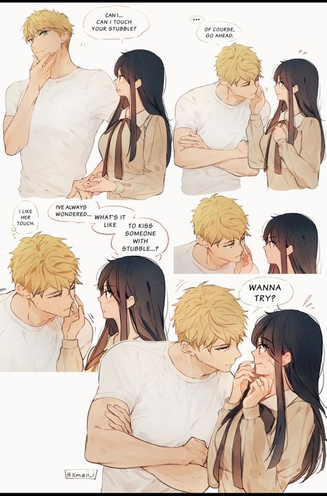 Ladybug Kiss, Blushing Anime, Anime Ideas, Cute Couple Comics, Couples Comics, Spy Family, Character References, Manga Couples, Romantic Manga