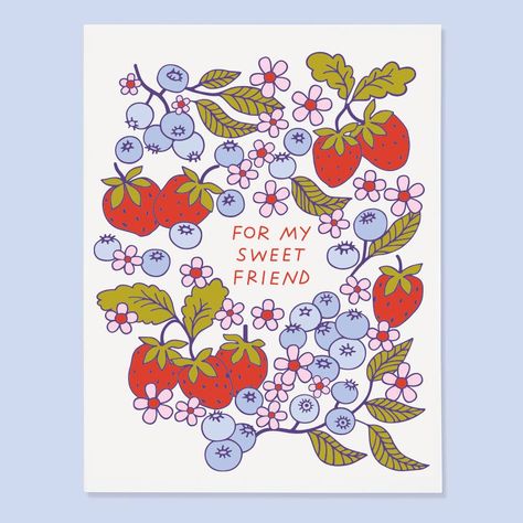 The sweetest in the bunch! - size A2, 4.25 inches by 5.5 inches folded - offset printed on bright white paper - packed in a cello sleeve with corresponding envelope (color may vary) - blank inside, ready for your own special message! Best Friend Birthday Cards, Birthday Card Drawing, Bday Cards, Cute Birthday Cards, Birthday Cards For Friends, Card Drawing, Friendship Cards, Cards For Friends, Art Business