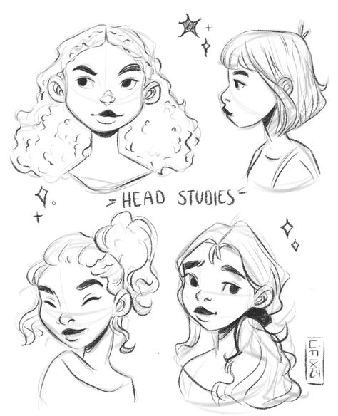 Every time I feel some lack of inspiration, I just do some simple studies to keep me drawing ✨ #sketch#sketcheveryday#illustratorsoninstagram#girlsinillustration#headstudies#digitalart#ipadproart#procreatedrawing#sketchbook#illustration#characterdesign#characterdrawing#animestyle How To Draw A Messy Bun, How To Draw Dimples, Simple Face Drawing, Sketchbook Illustration, Simple Face, Oc Ideas, How To Draw Hair, Drawing Sketch, Art Stuff