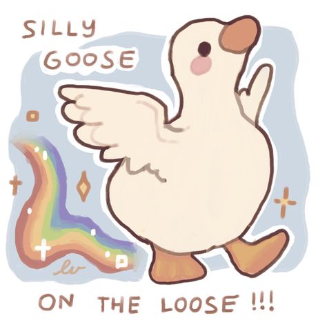 🪿🌈✨💝 | 🐁 🍁 🍂🌿🍄‍🟫 Soooo this is my version for the silly goose meme and I imagine him running around with a rainbow trail and sparkles (and honking very loudly) 😂 Swipe to see bonus doodle !!! (Introverts can relate) (Thank you for your support, every interaction is so appreciated 🥹💕🌈 Much love!! B) #digitalart #goose #gooseart #goosememes #meme #stickershop #cuteart #cuteartstyle #cutestyle #cutedigitalart #sticker #stickerbook Cute Sticker Art, Cute Goose Drawing, Goose Doodle, Card Doodles, Goose Cartoon, Adorable Doodles, Silly Stickers, Cartoon Goose, Goose Drawing