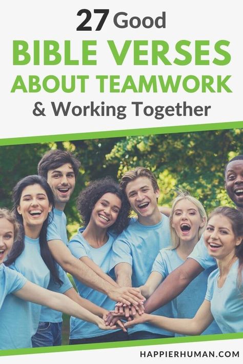 The Bible has quite a bit to say about teamwork and working together so here's a list of bible verses about teamwork to get you started. bible verses about teamwork | bible verses about unity and working together | christian quotes about teamwork via @HabitChange Bible Verse About Teamwork, Scripture About Community, Pastor Appreciation Gifts From Kids, Working Together Quotes Teamwork, Team Building Themes, Good Bible Verses, Working Together Quotes, List Of Bible Verses, Teamwork Quotes Motivational