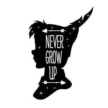 Buy "Peter Pan Quote - Never Grow Up" by maryedenoa as a Poster Peter Pan Silhouette, Silhouette Head, Peter Pan Quotes, Up Poster, Never Grow Up, Peter Pan, Sale Poster, Growing Up, Tote Bag