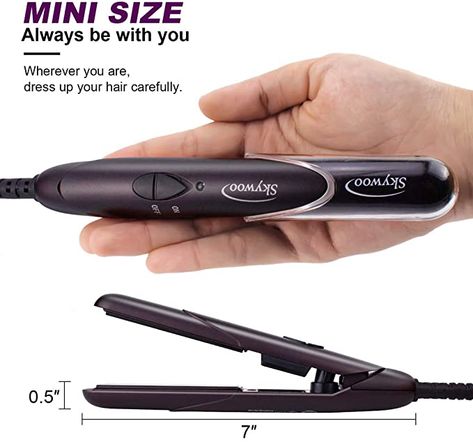 Small Hair Straightener, Mini Flat Iron Short Hair, Flat Iron Short Hair, Travel Flat Iron, Gym Supplies, Mini Straightener, Mini Hair Straightener, Titanium Flat Iron, Straightening Iron