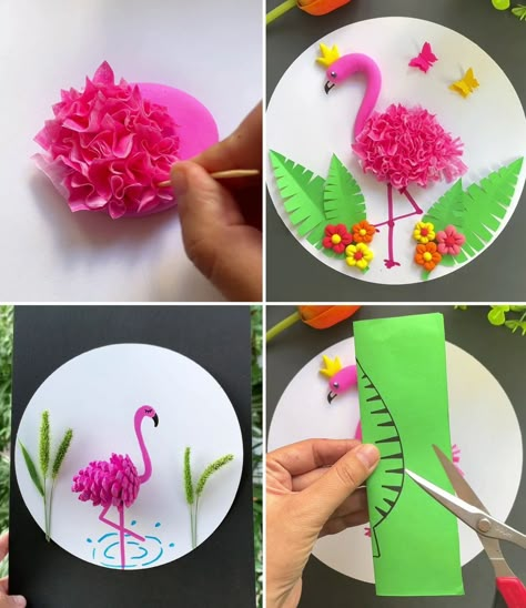 Flamingo Art Project, Flamingo Art For Kids, Flamingo Crafts For Kids, Flamingo Crafts, Arts And Crafts For Kids Toddlers, Diy Flamingo, Crafts To Try, Happy Diwali Wallpapers, Under The Sea Crafts