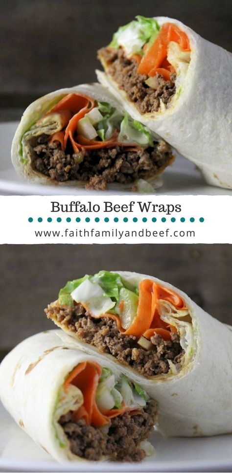 Buffalo Beef Wraps were a huge hit not only with my ever skeptical of trying new foods husband, but also with the kids! Easy Ground Beef Dinner, Field Meals, Trying New Foods, Ground Beef Dinner, Beef Wraps, Easy Ground Beef, Baked Potato Casserole, Grilled Burgers, Dinner With Ground Beef