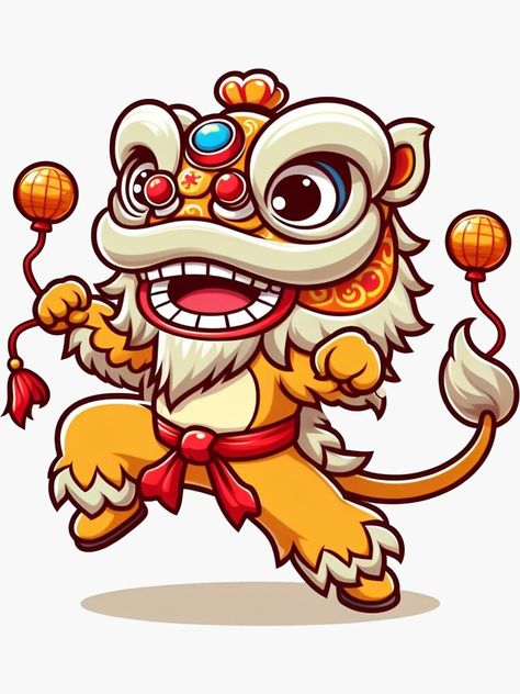 Chinese New Year Tattoo, New Year Tattoo, Lion Dance Head, Year Tattoo, Chinese Lion Dance, Chinese Festival, Lion Dance, Lunar New Year, Lunar New