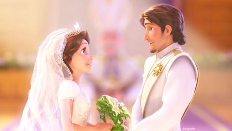 Tangled wedding Rapunzel Eugene, Quiz Disney, Tangled Ever After, Tangled Wedding, Pixar Shorts, Disney Quizzes, Disney Quiz, Rapunzel And Flynn, Rapunzel And Eugene