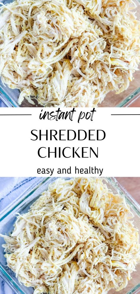 shredded chicken recipe - meal prep in 15 seconds Dinner Chicken Casserole, Quick Healthy Meal Prep, Recipe Shredded Chicken, Chicken In The Instant Pot, Instant Pot Shredded Chicken, Tacos Chicken, 5 Pounds, Shredded Chicken, Instant Pot