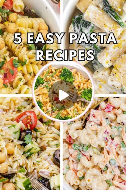 Nico Pallotta on Instagram: "5 EASY PASTA RECIPES ⏱️

⭐️ Get Recipes:
1. Peanut noodles: https://theplantbasedschool.com/peanut-noodles/
2. Orzo salad: https://theplantbasedschool.com/orzo-salad/
3. Macaroni salad: https://theplantbasedschool.com/macaroni-salad/
4. Ricotta pasta: https://theplantbasedschool.com/lemon-ricotta-pasta/
5. Chickpea pasta salad: https://theplantbasedschool.com/chickpea-pasta-salad/

No matter your schedule, we’ll show you how to whip up easy and satisfying dishes in no time at all.

From simple pasta sauces to light and refreshing pasta salads, these meals offer bold flavors without the stress.

MORE EASY PASTA RECIPES: https://theplantbasedschool.com/easy-pasta-recipes/

❤️ Nico & Louise 
Theplantbasedschool.com
#pastarecipe #easyrecipe" Chickpea Pasta Salad, Easy Pasta Sauce, Veggie Casserole, Simple Pasta, Peanut Noodles, Ricotta Pasta, Chickpea Pasta, Orzo Salad, Pasta Sauces