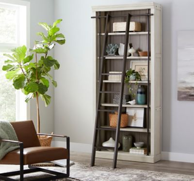 Six Shelf Bookcase with Ladder - 94"H | OfficeFurniture.com Bookcase With Ladder, French Library, Bookcase Wall, Furniture Packages, Family Furniture, Shelf Bookcase, Wood Bookcase, Business Furniture, Entertainment Furniture