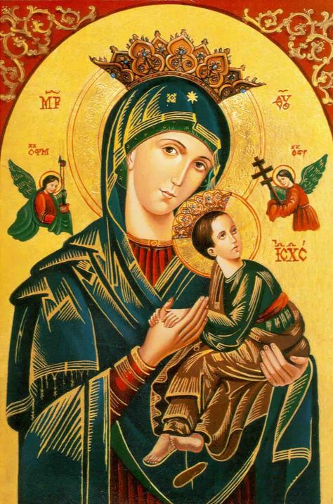 our lady of perpetual help Mother Of Perpetual Help, Catholic Artwork, Our Lady Of Perpetual Help, Lady Of Perpetual Help, Novena Prayers, Mama Mary, Queen Of Heaven, Blessed Mother Mary, The Virgin Mary