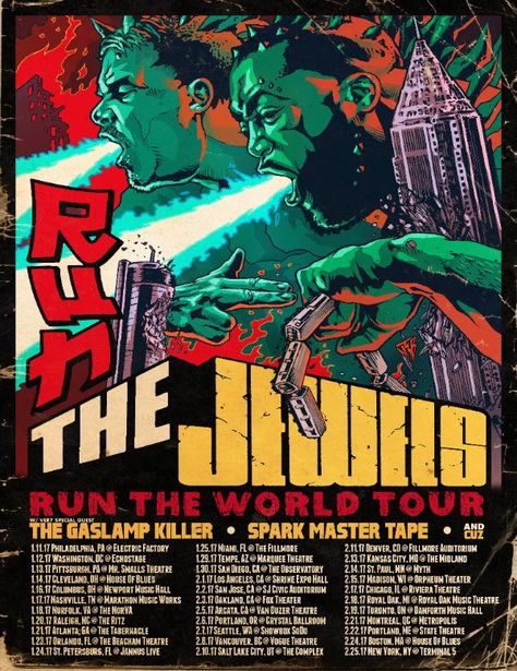 Run the World Tour 2017  has been announced with a lineup that is not to be missed and right to your door!! First stop: North America with 33 dates locked & loaded, and rolling deep with some p… Marquee Theater, Mr Smalls, Posters Amazon, Small Theatre, Run The Jewels, Real Hip Hop, Music Theater, Concert Poster, Tour Posters