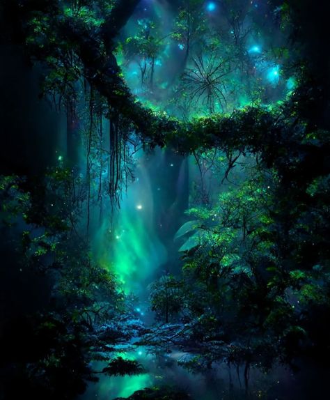 Dark Enchanted Forest Aesthetic, Feywild Aesthetic, Magical Forest Wallpaper, Magical Forest Aesthetic, Enchanted Lake, Blood Elf, Forest Light, Jungle Art, Green Fairy