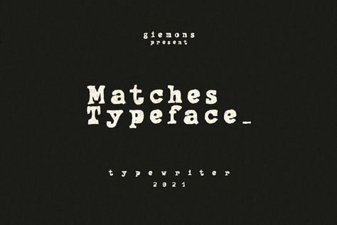 Typewriter font for awesome #display #logo #label #clothing #movietitle #poster and many more. #matches #giemons #vintage #bold #handmade #handdrawn #writer #typeface #typewriter #font Typewriter Logo, Tattoo Word Fonts, Typewriter Fonts, Match Font, Classic Branding, Minimalist Font, Word Fonts, Typewriter Font, Typeface Font