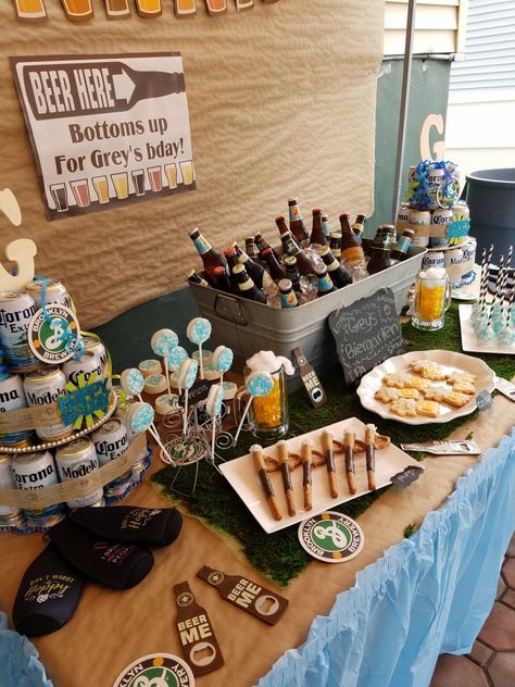 Beers and Cheers Birthday Party Theme! Birthday Party Themes For Adults, Beer Themed Birthday Party, Party Themes For Adults, Beer Party Theme, Husband Birthday Parties, Beer Birthday Party, Surprise 30th Birthday, Beer Tasting Parties, 30th Bday Party