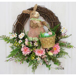 Moss Bunny Decor, Foam Wreath, Basket Flowers, Easter Flower Arrangements, Easter Spring Wreath, Spring Easter Crafts, Wreath Home Decor, Egg Basket, Bunny Decor