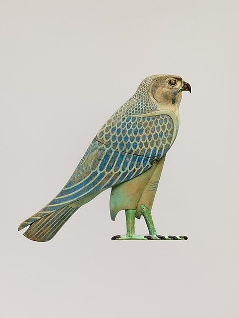 Inlay of Horus falcon, Late Period–Ptolemaic, 4th century B.C.E., Middle Egypt, Hermopolis (el-Ashmunein) possibly Horus Falcon, Ptolemaic Egypt, Egyptian Artifacts, Egyptian Culture, Egypt Art, Egyptian History, Ancient Egyptian Art, Art Antique, Egyptian Gods