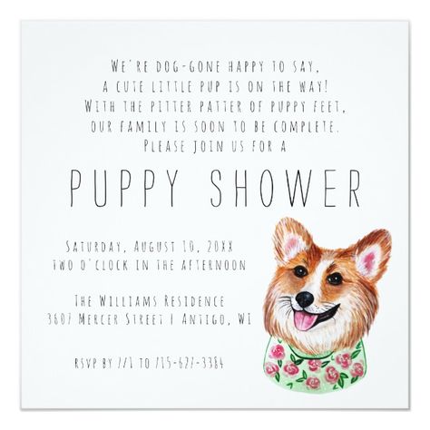 Puppy Shower Party, Puppy Baby Shower, Puppy Pawty, Dog Baby Shower, Birthday Illustration, Puppy Birthday, Dog Shower, Party Animals, Dog Party