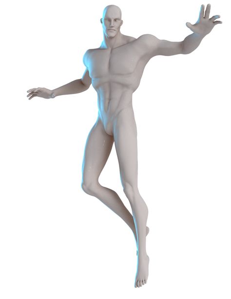 3D sketch of a hero in a dynamic sorcerers pose. Image is copyright free. Superhero Standing Pose Reference, Sorcerer Pose Reference Male, Dynamic Hero Poses, Superhero Standing Pose, Power Pose Reference Male, Superhero Poses Reference Male, Pose Reference Action, Hovering Pose, Sorcerer Pose