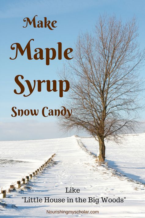 Maple Syrup Crafts For Kids, Maple Syrup Unit Study, Little House In The Big Woods, Little House In The Big Woods Activities, Maple Syrup On Snow, Laura Ingalls Wilder Homeschool, Candy Science, Homeschool Science Experiments, Maple Candy