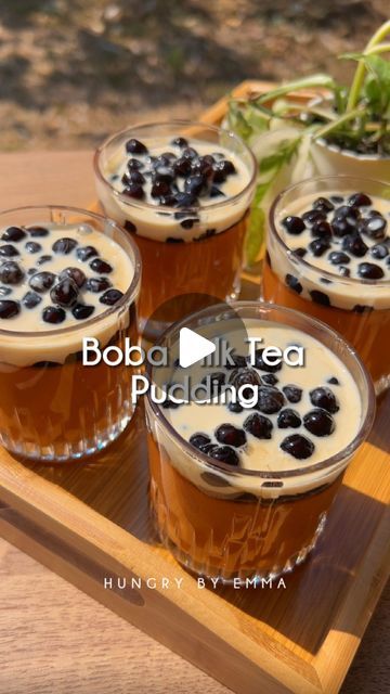 Emma on Instagram: "Boba milk tea pudding 🧋

Ib: @kaethy_kitchen" Boba Milk Tea, Boba Milk, March 19, Milk Tea, Milk, Tea, Cream, On Instagram, Instagram