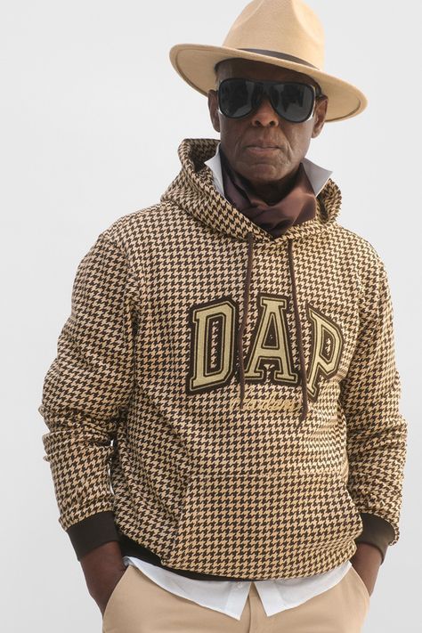 Dapper Dan and Gap “Dap Gap” Hoodie Collab | HYPEBEAST Dapper Dan Fashion, Harlem Fashion, Universe Wallpaper, Urban Sport, Hoodie Gap, Gap Hoodie, Dapper Dudes, Plaid Hoodie, Dapper Dan